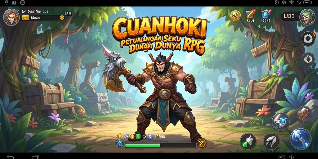 Screenshot CUANHOKI menampilkan aksi pertempuran epik di dunia RPG.