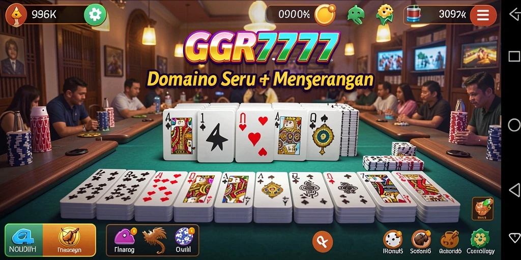 Tampilan gameplay menarik dari GGR7777 dengan suasana permainan domino yang seru.