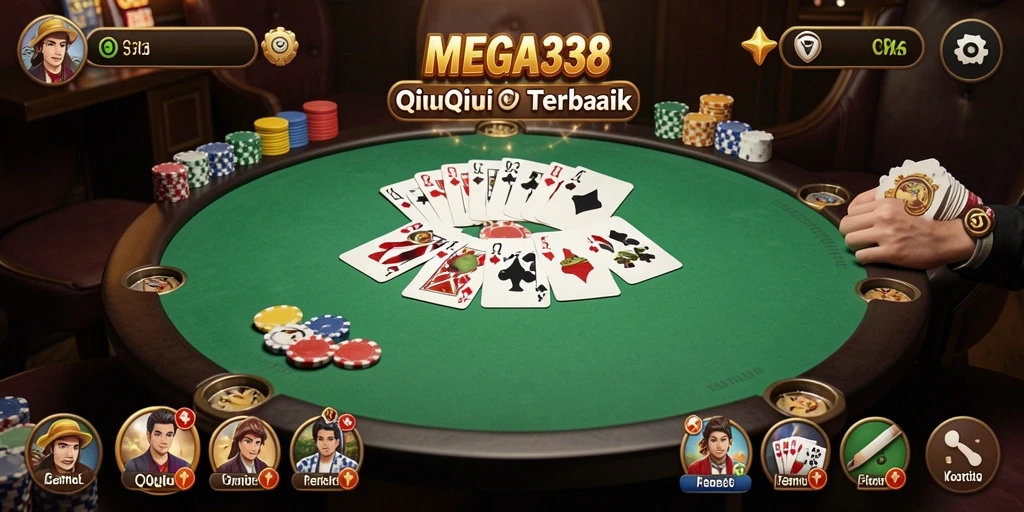 Screenshot MEGA338 menunjukkan momen seru dalam permainan QiuQiu.