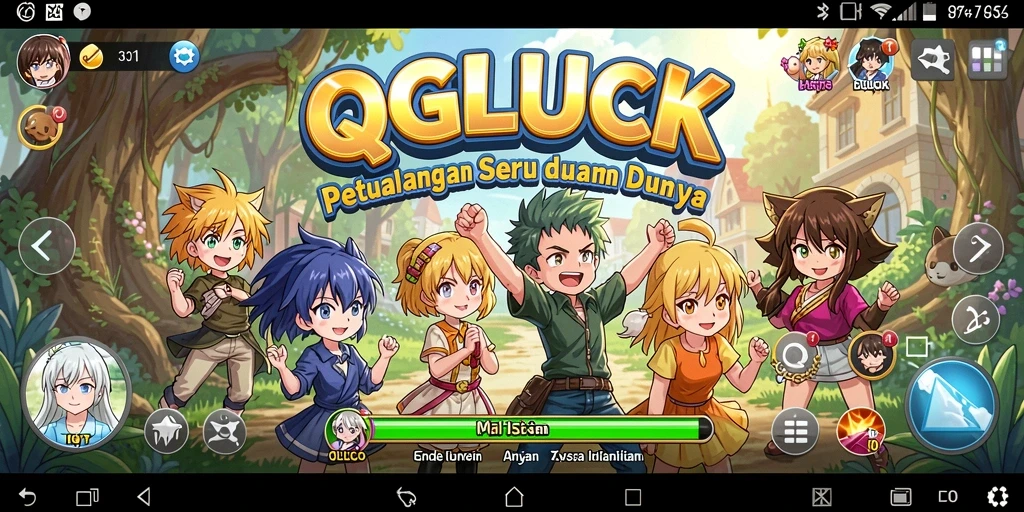 Tampilan menarik dari gameplay QGLUCK yang penuh aksi.