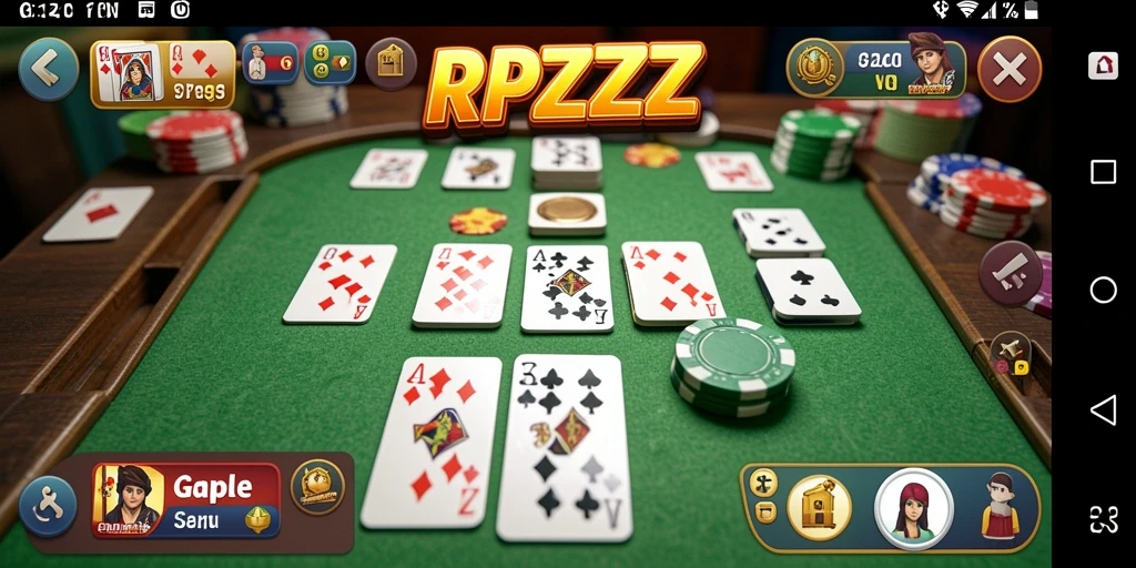 Tampilan seru gameplay Gaple di RPZZZ dengan teman-teman.