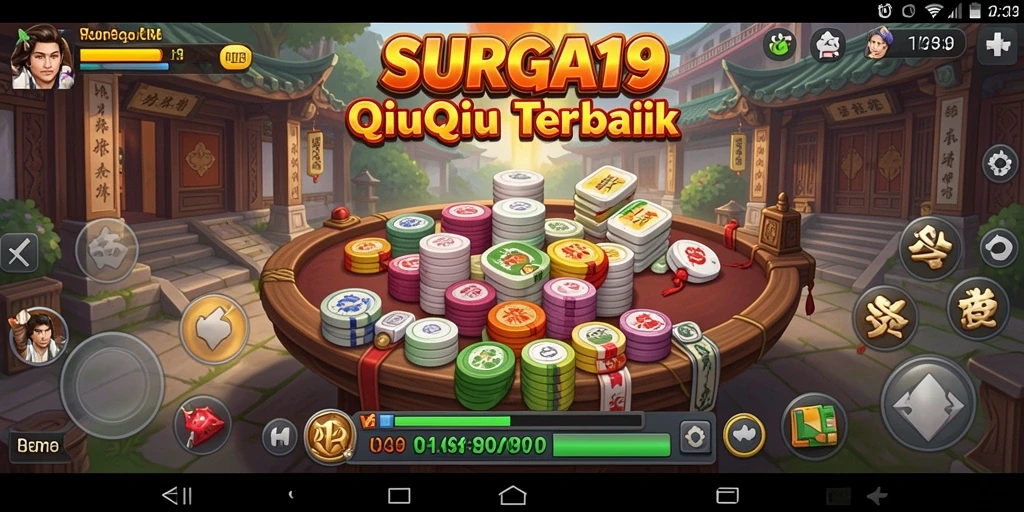 Tampilan gameplay QiuQiu SURGA19 yang menarik dan seru.