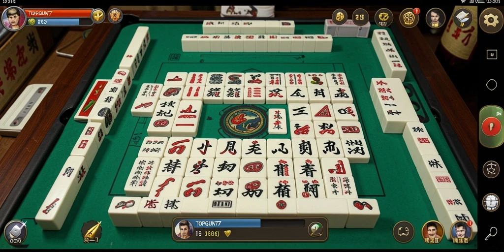 Screenshot utama TOPGUN77 menampilkan permainan Mahjong yang seru dan interaktif.