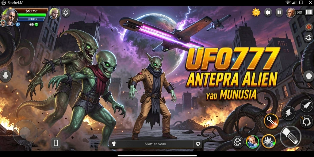 Tangkapan layar menampilkan aksi pertempuran seru dalam UFO777.