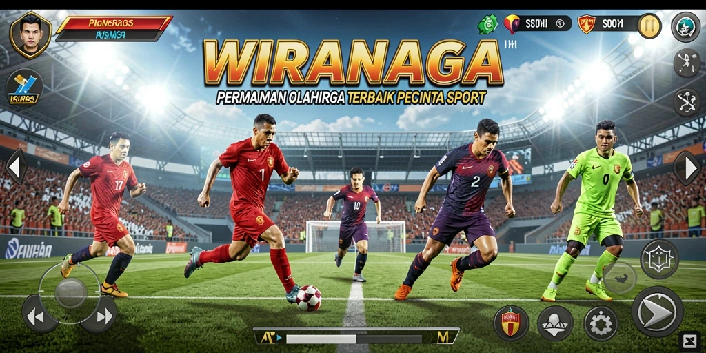 Tampilan gameplay menarik WIRANAGA yang penuh aksi olahraga.